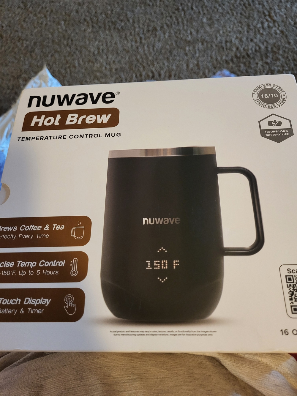 nuwave Hot Brew Temperature Control Mug - Black